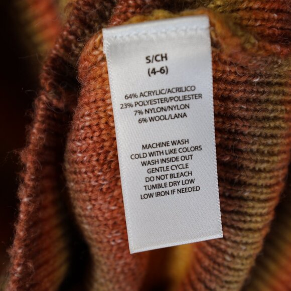 beachlunchlounge Mock Neck Sweater Womens Small Shadow Stripe Fall Colors - Picture 5 of 6